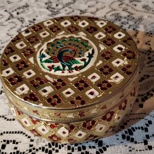 Gold and Red Decorative Storage Box.